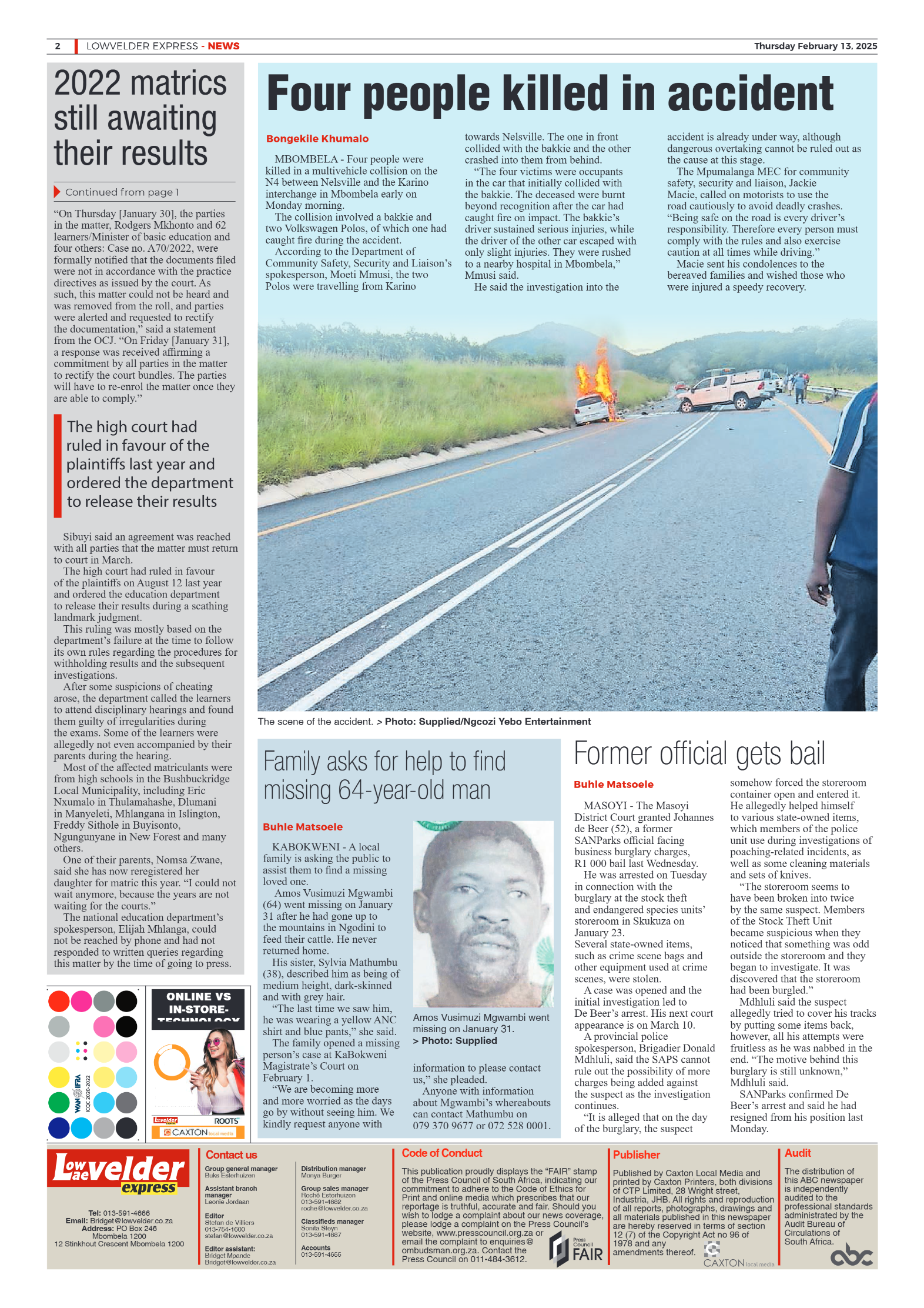 Lowvelder Express 13 February 2025 page 2