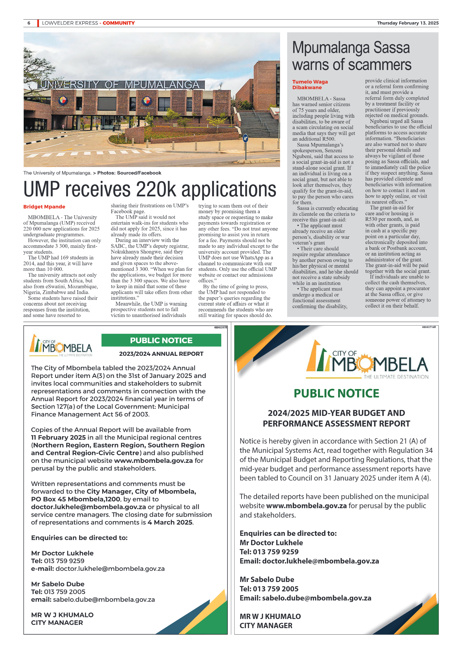 Lowvelder Express 13 February 2025 page 6