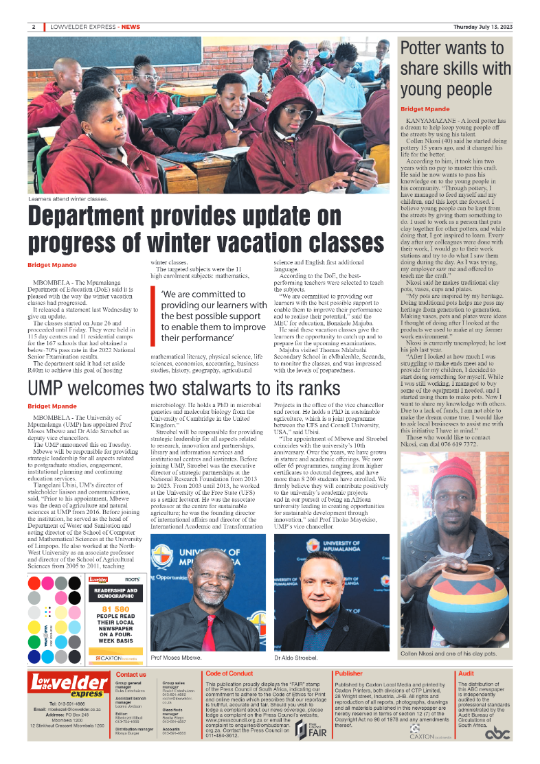 Lowvelder Express 13 July 2023 page 2