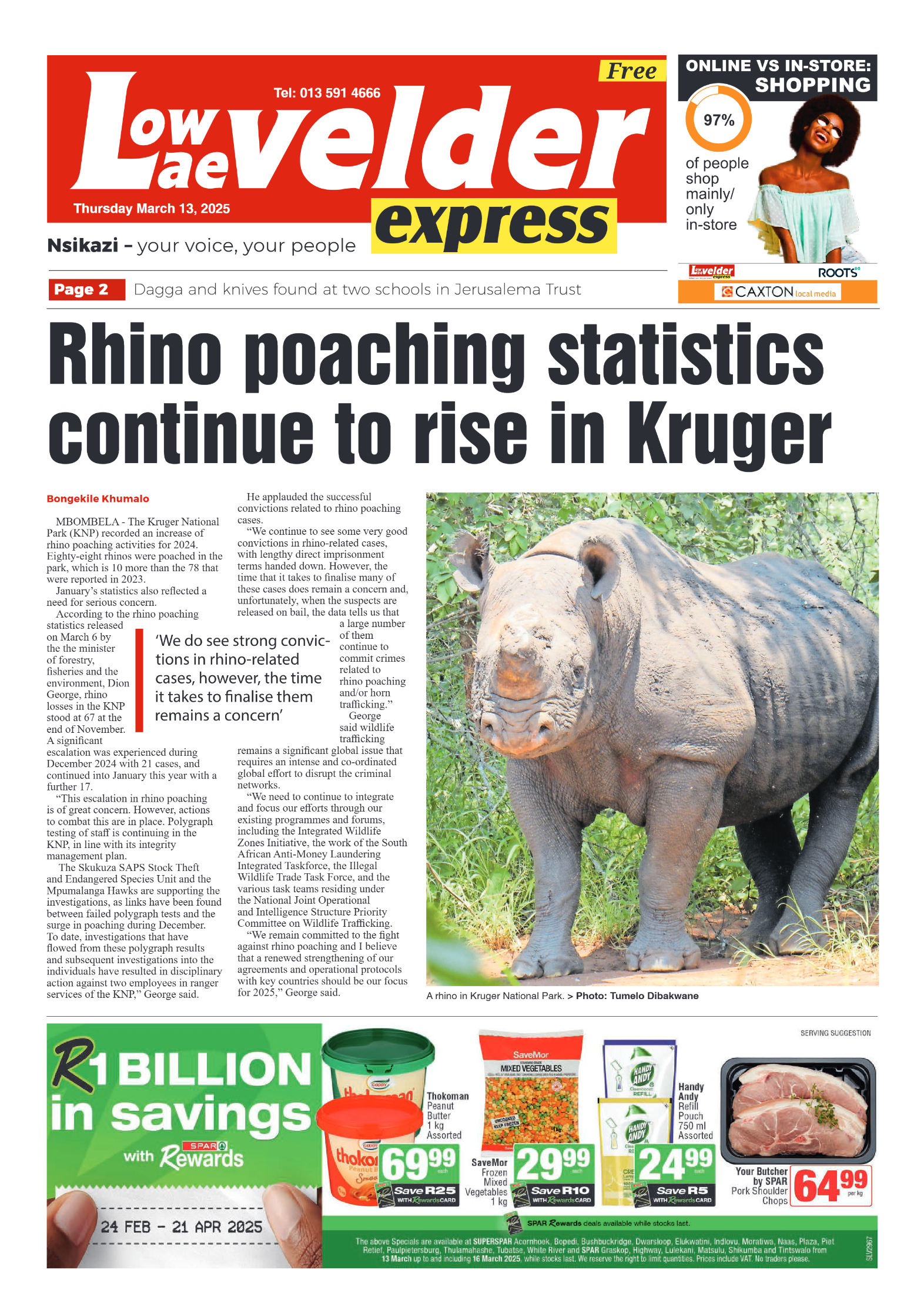 Lowvelder Express 14 March 2025 page 1