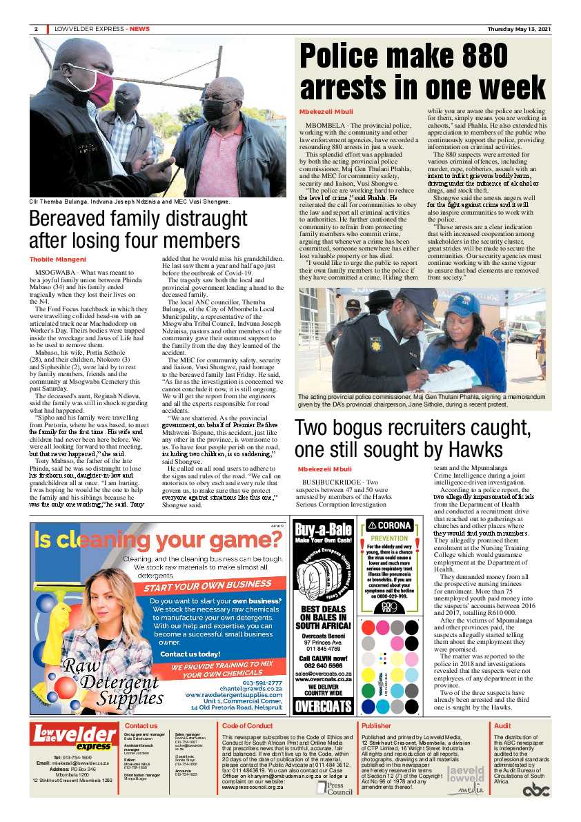Lowvelder Express 13 May 2021 page 2