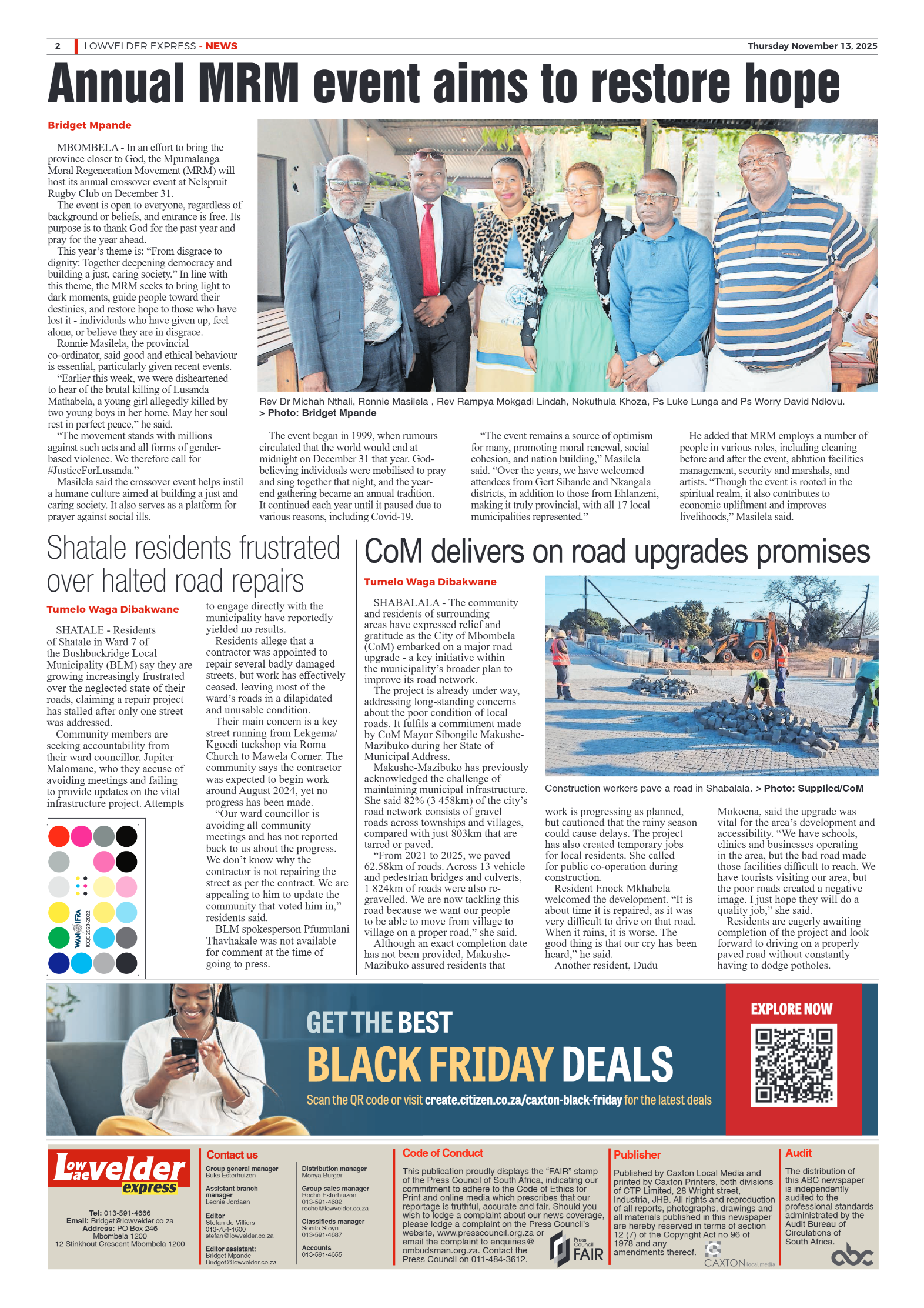 Lowvelder Express 13 November 2025 page 2