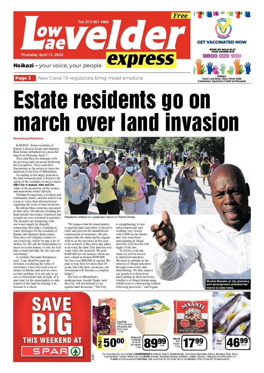 Lowvelder Express 14 April 2022 page 1
