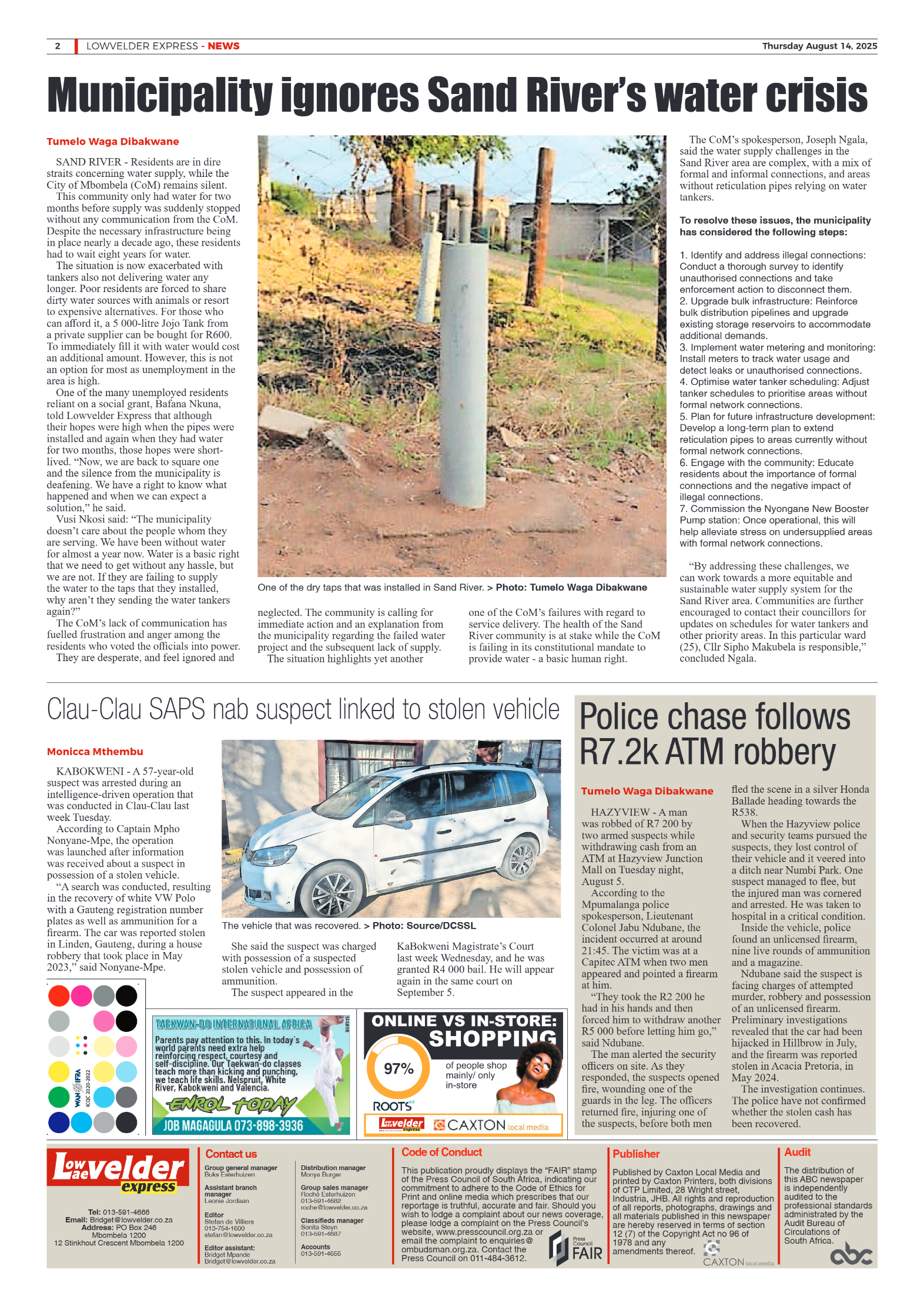 Lowvelder Express 14 August 2025 page 2