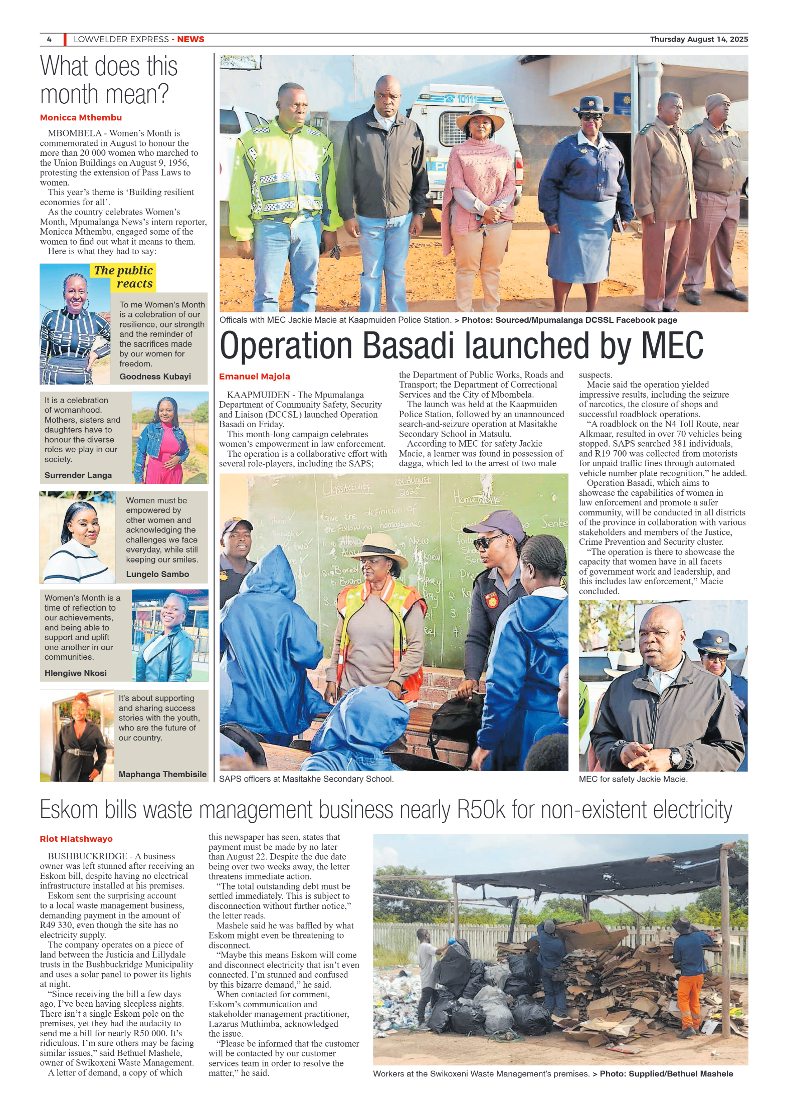 Lowvelder Express 14 August 2025 page 4