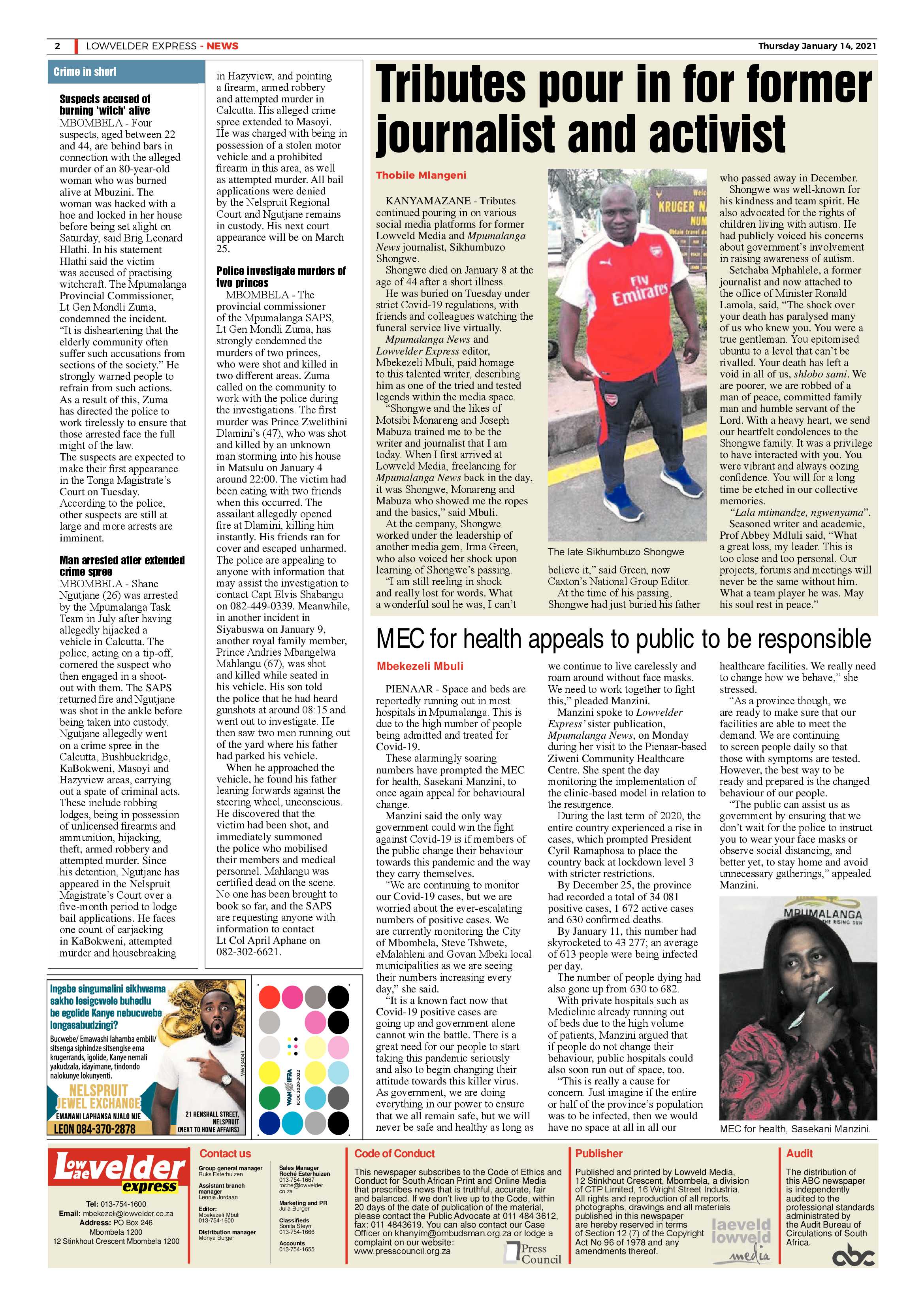 Lowvelder Express 14 January 2021 page 2