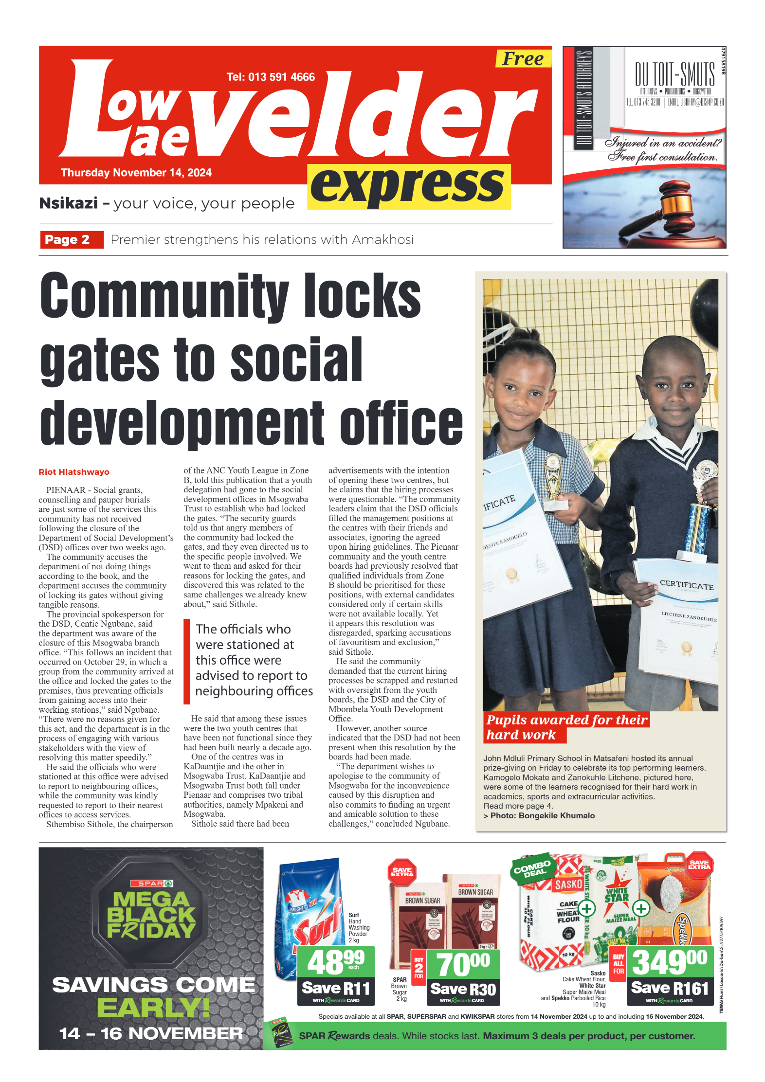 Lowvelder Express 14 November 2024 page 1