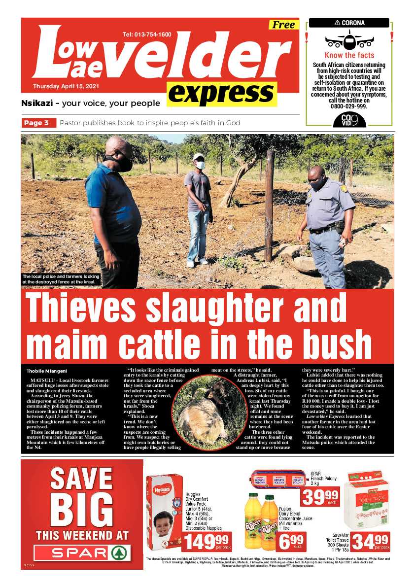 Lowvelder Express 14 May 2021 page 1