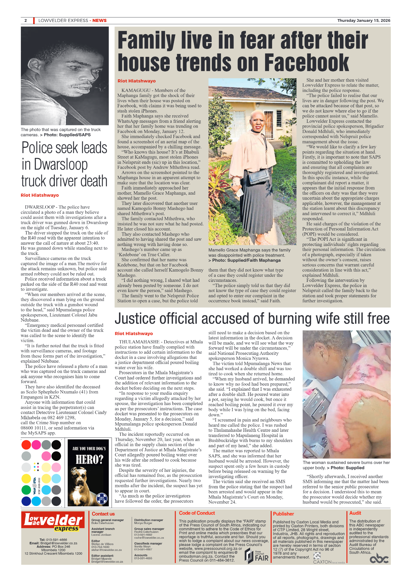 Lowvelder Express 15 January 2026 page 2