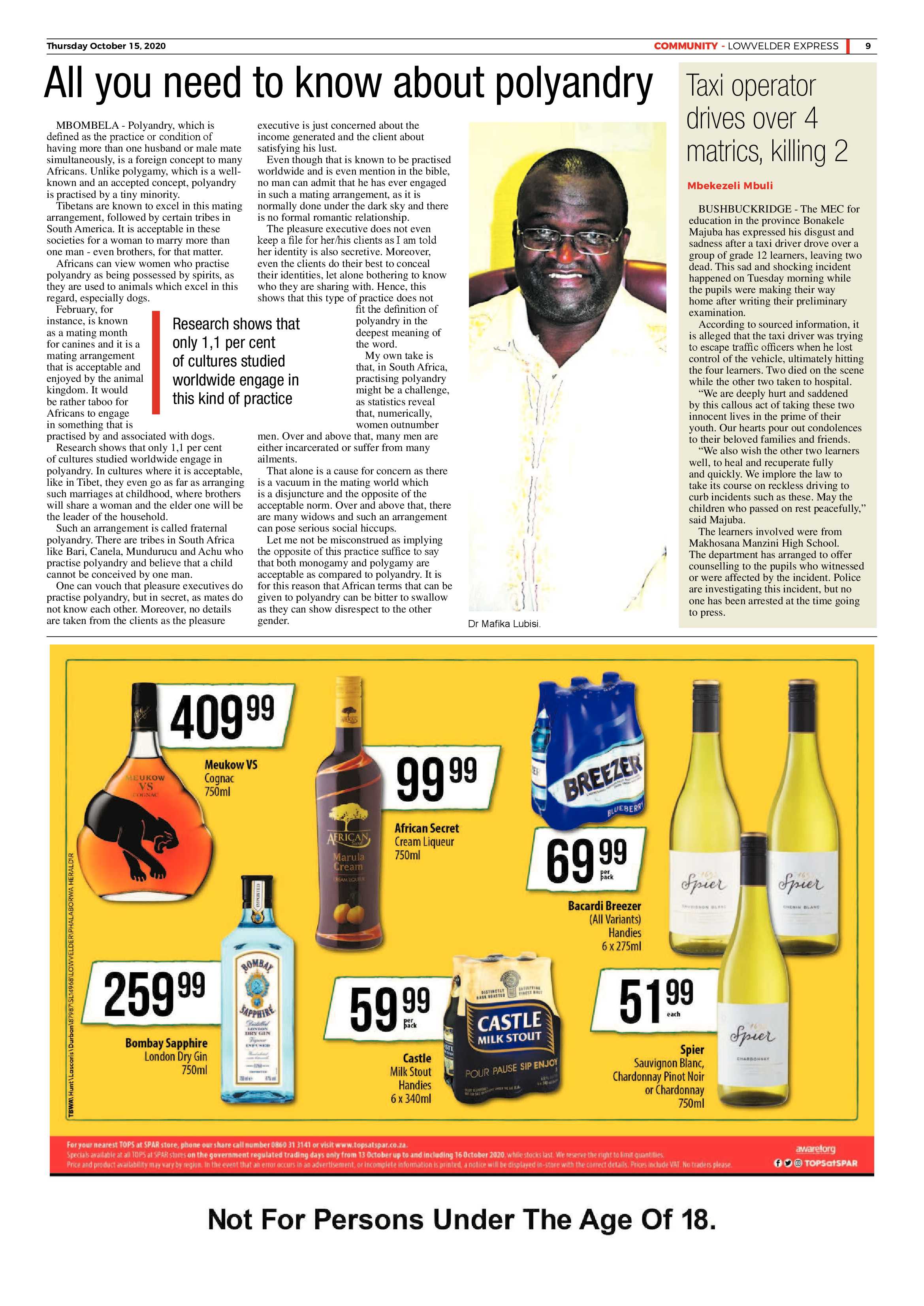 Lowvelder Express 15 October 2020 page 9