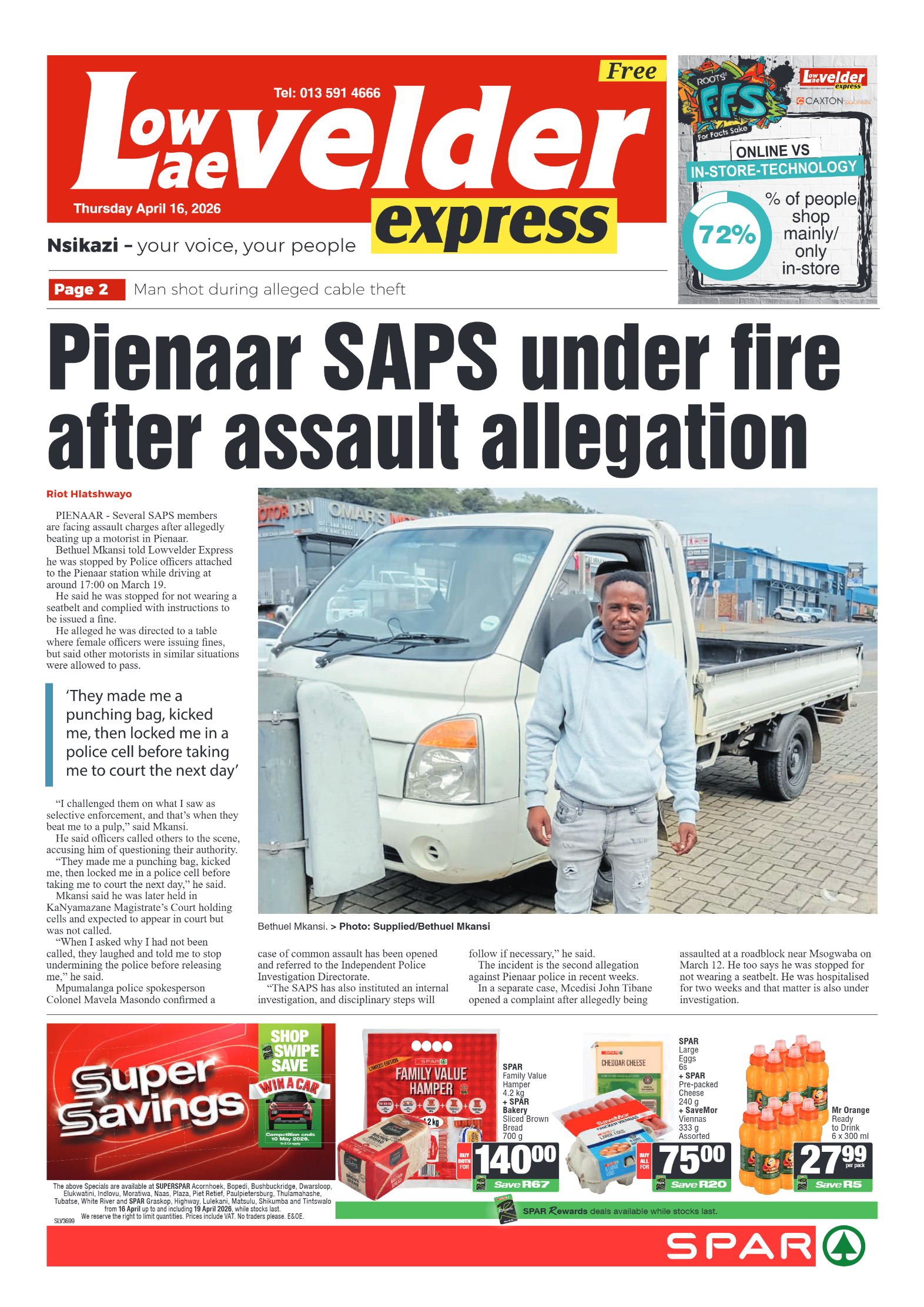 Lowvelder Express 16 April 2026 page 1