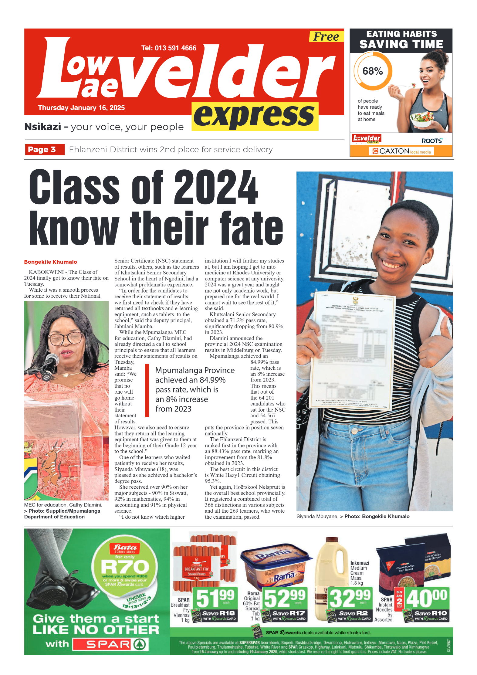 Lowvelder Express 16 January 2025 page 1