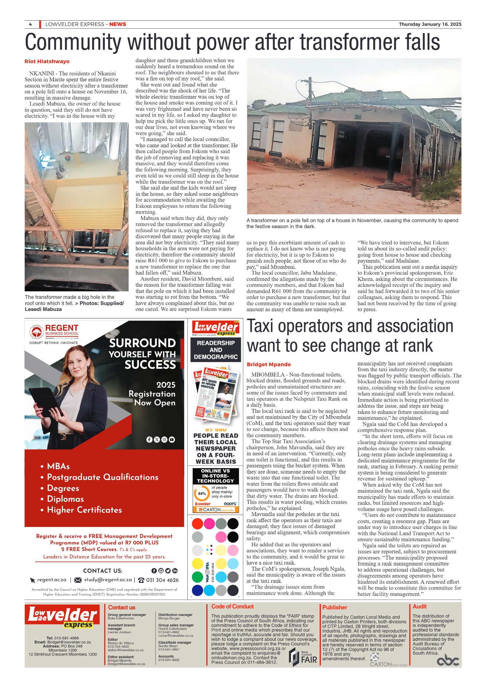 Lowvelder Express 16 January 2025 page 4