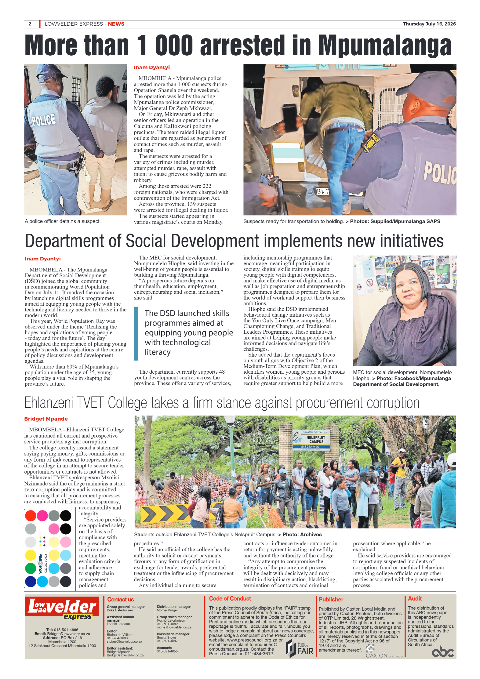 Lowvelder Express 16 July 2026 page 2