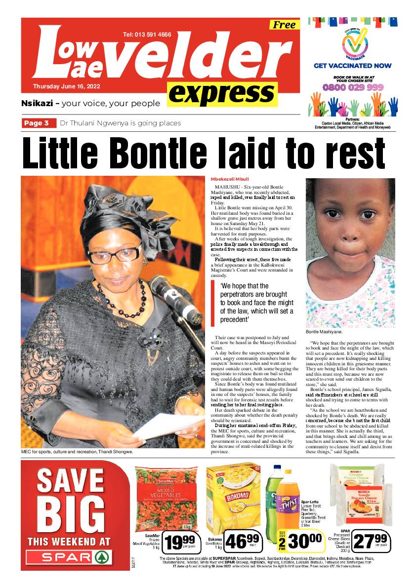 Lowvelder Express 16 June 2022 page 1