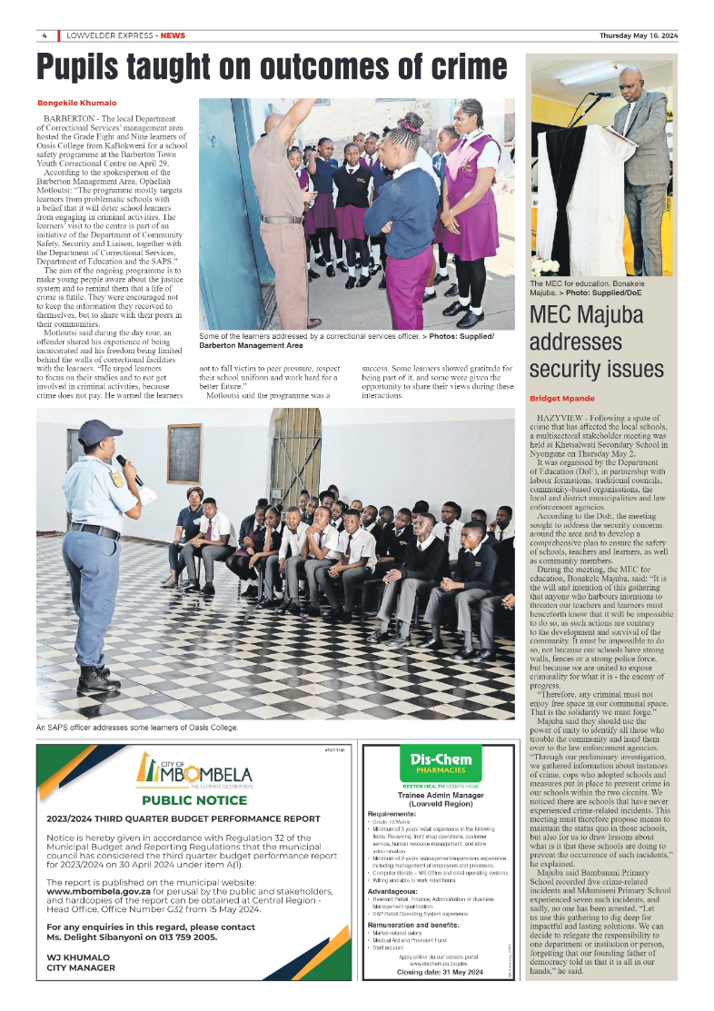 Lowvelder Express 16 May 2024 page 4