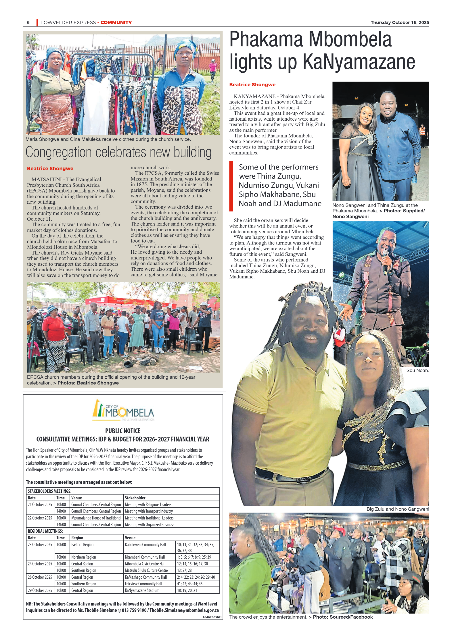 Lowvelder Express 16 October 2025 page 6