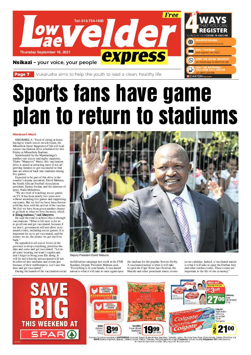 lowvelder Express 16 September 2021 page 1