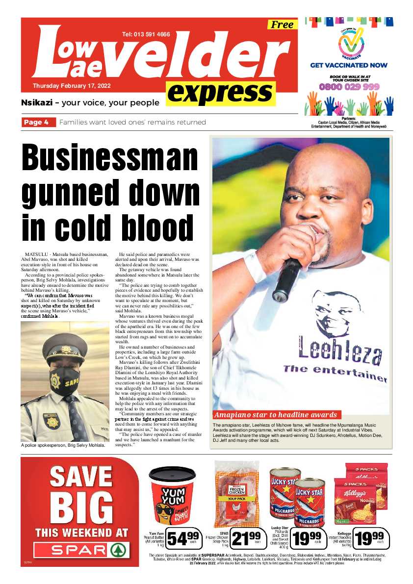 Lowvelder Express 17 February 2022 page 1