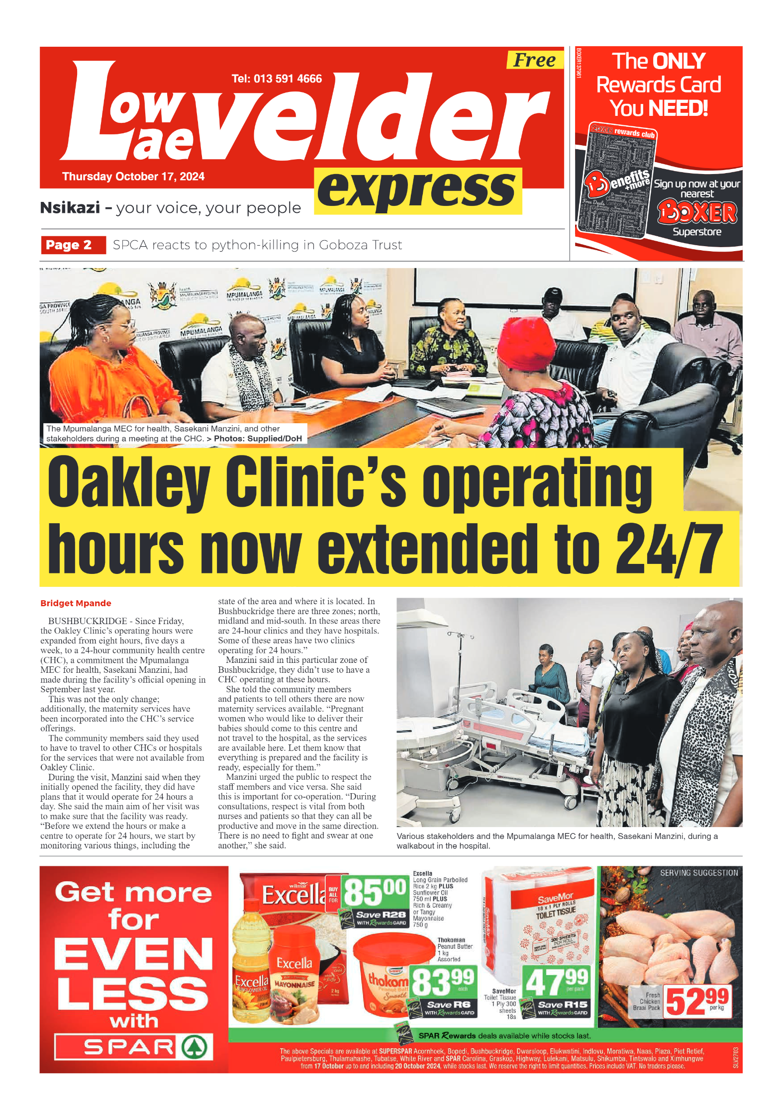 Lowvelder Express 17 October 2024 page 1