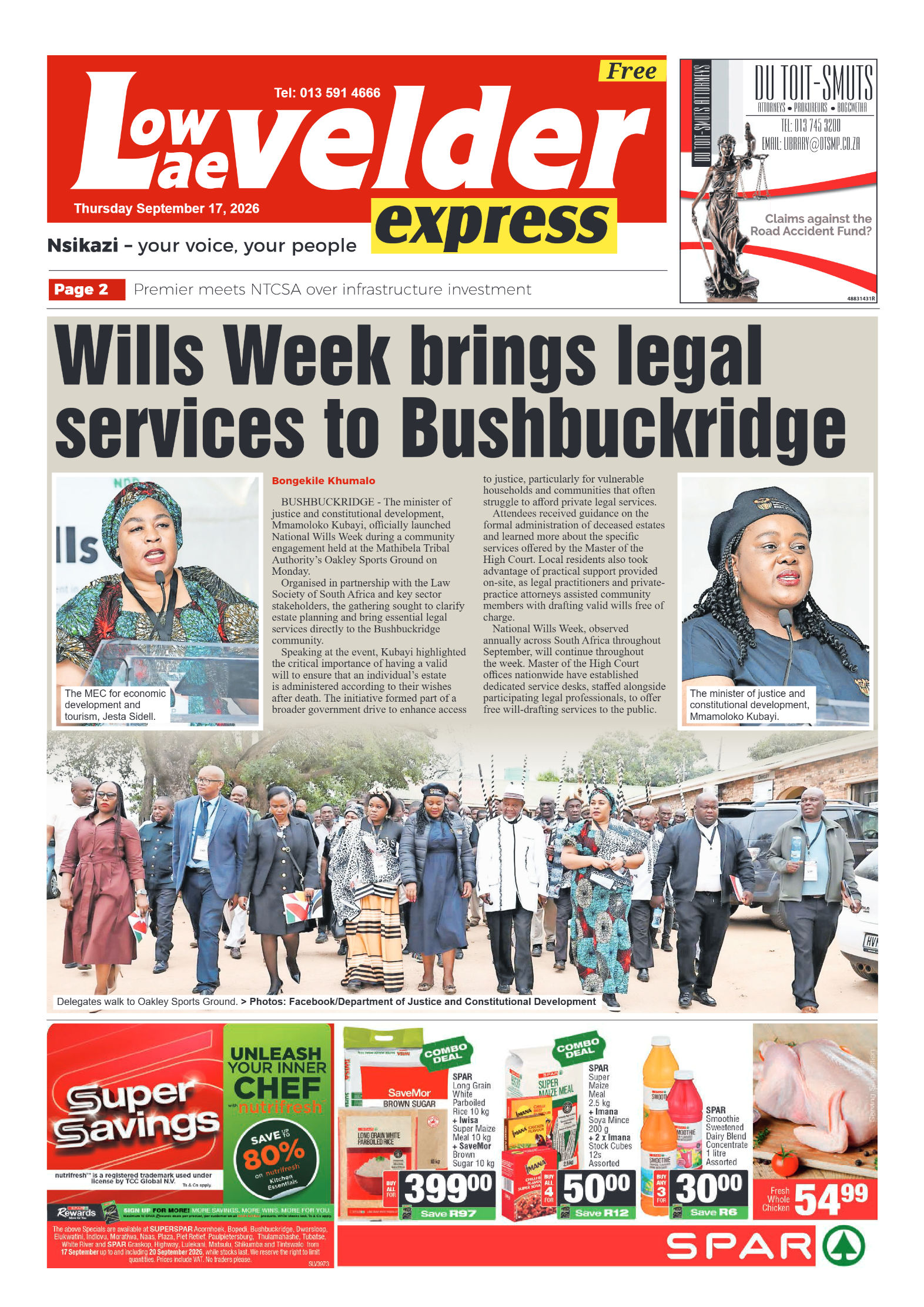 Lowvelder Express 17 September 2026 page 1