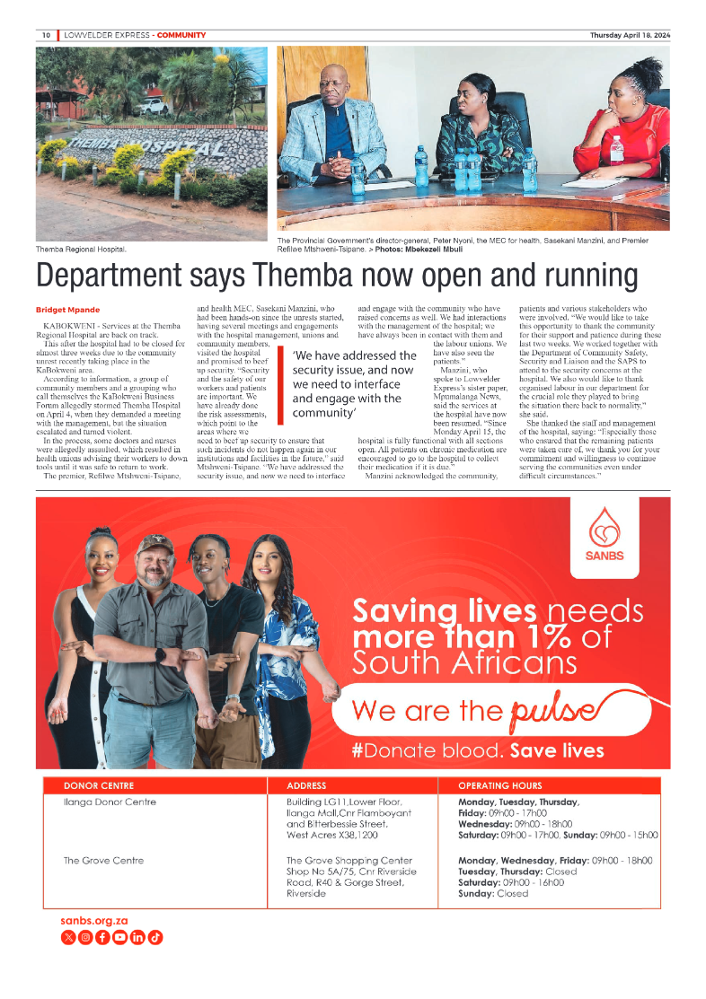 Lowvelder Express 18 April 2024 page 10