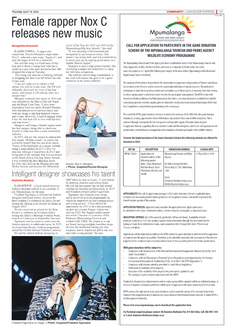 Lowvelder Express 18 April 2024 page 11