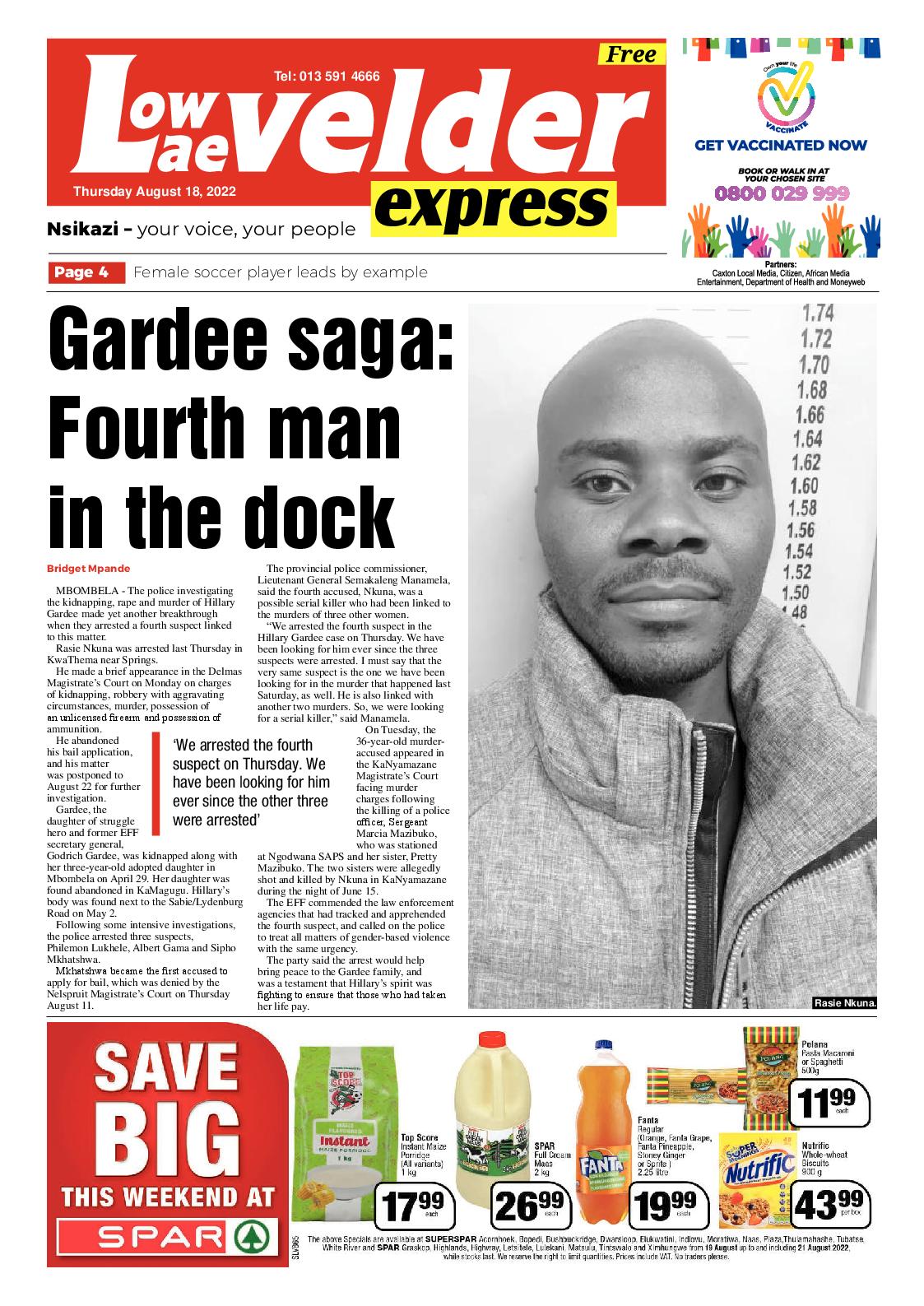Lowvelder Express 18 August 2022 page 1