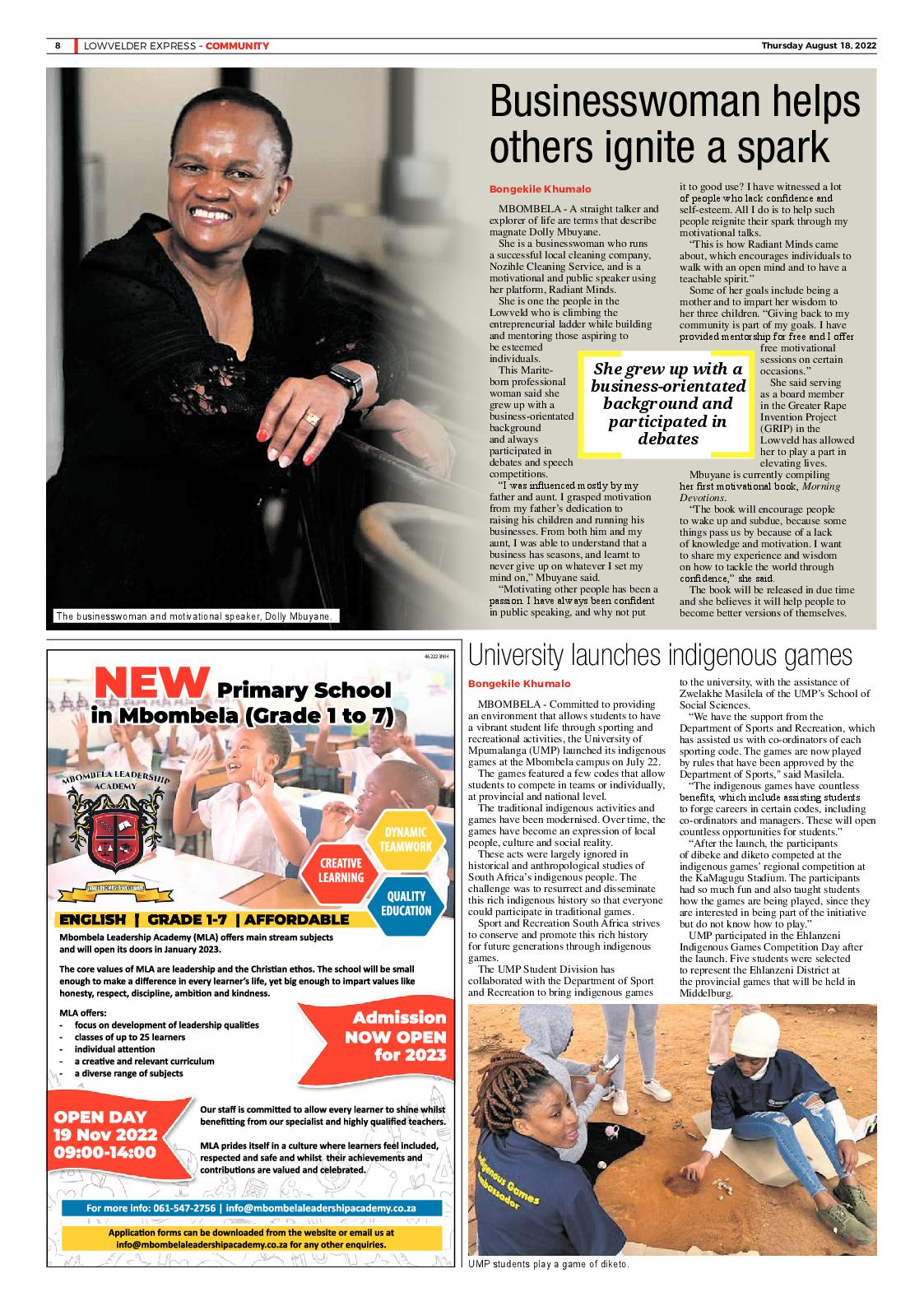 Lowvelder Express 18 August 2022 page 8