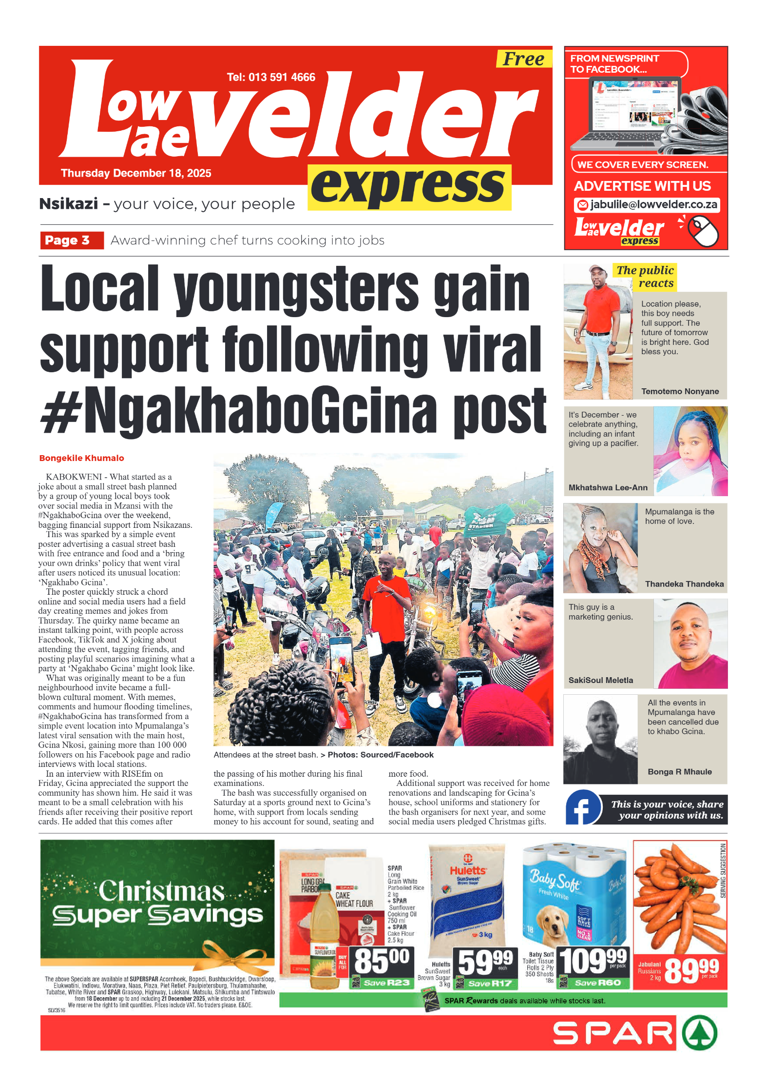 Lowvelder Express 18 December 2025 page 1