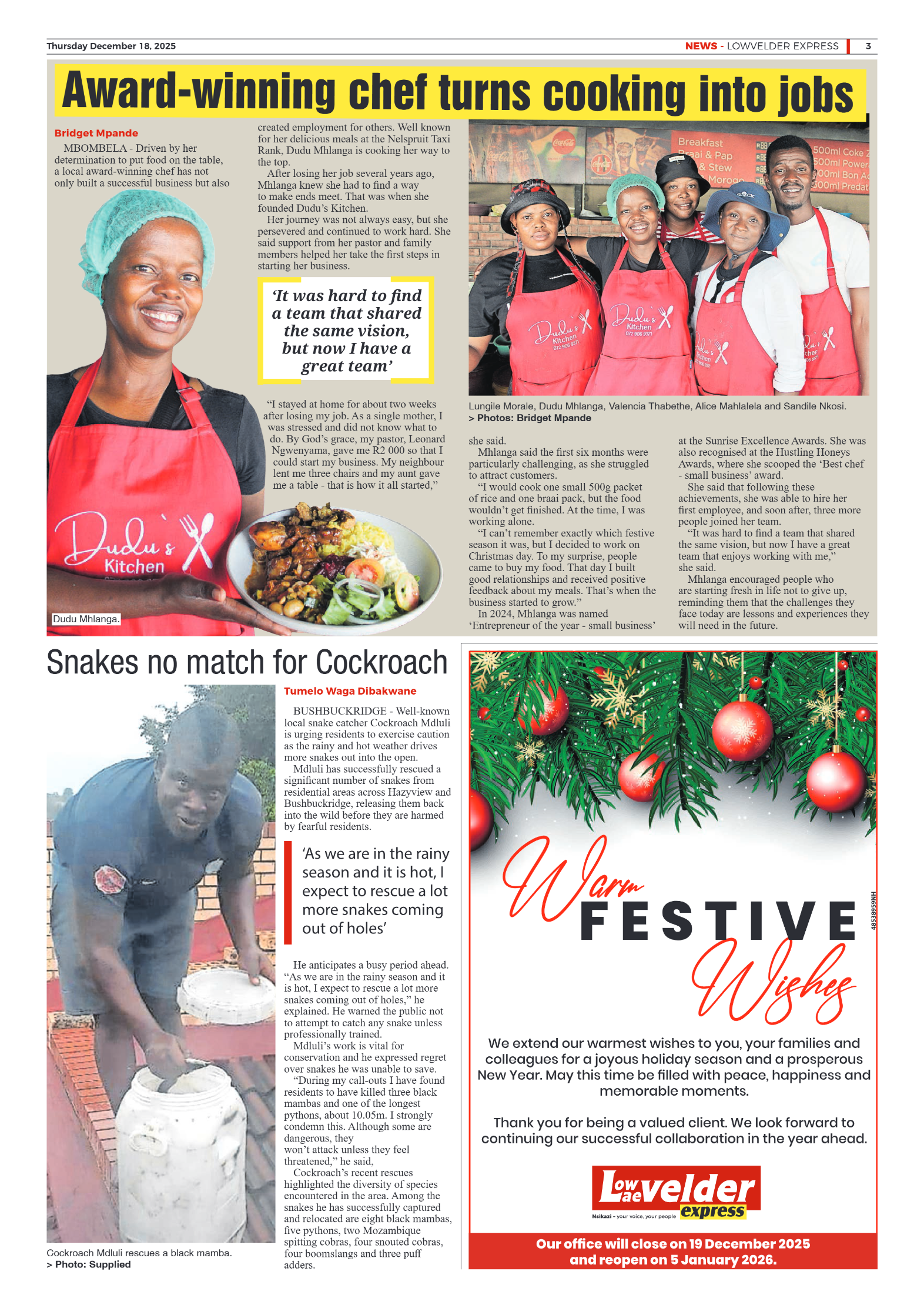 Lowvelder Express 18 December 2025 page 3