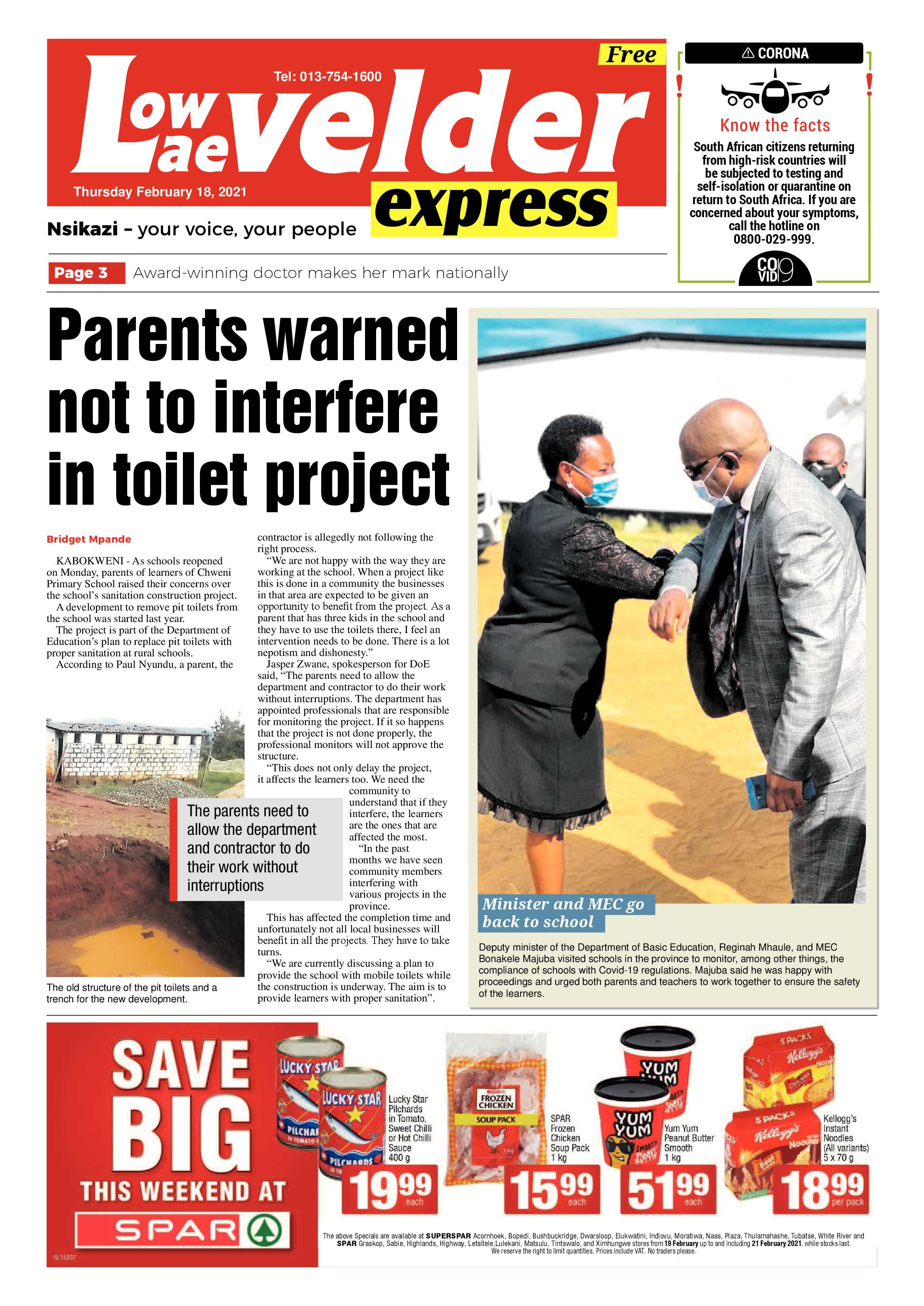 Lowvelder Express 18 February 2021 page 1