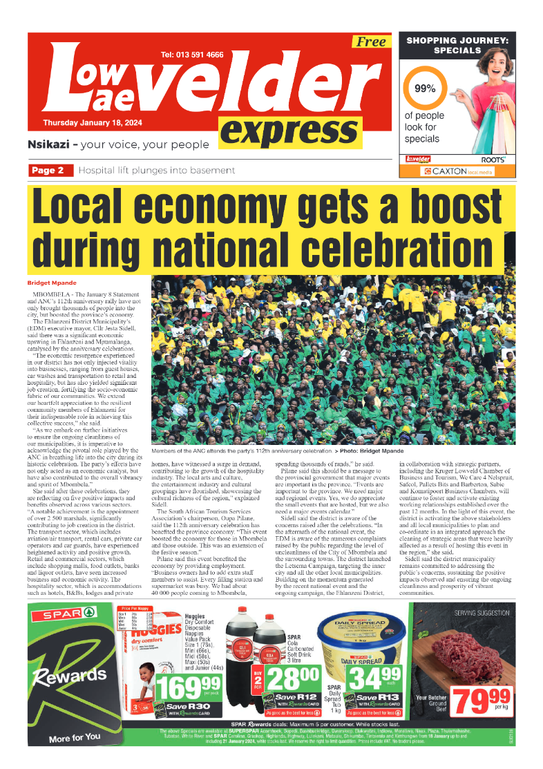 Lowvelder Express 18 January 2024 page 1