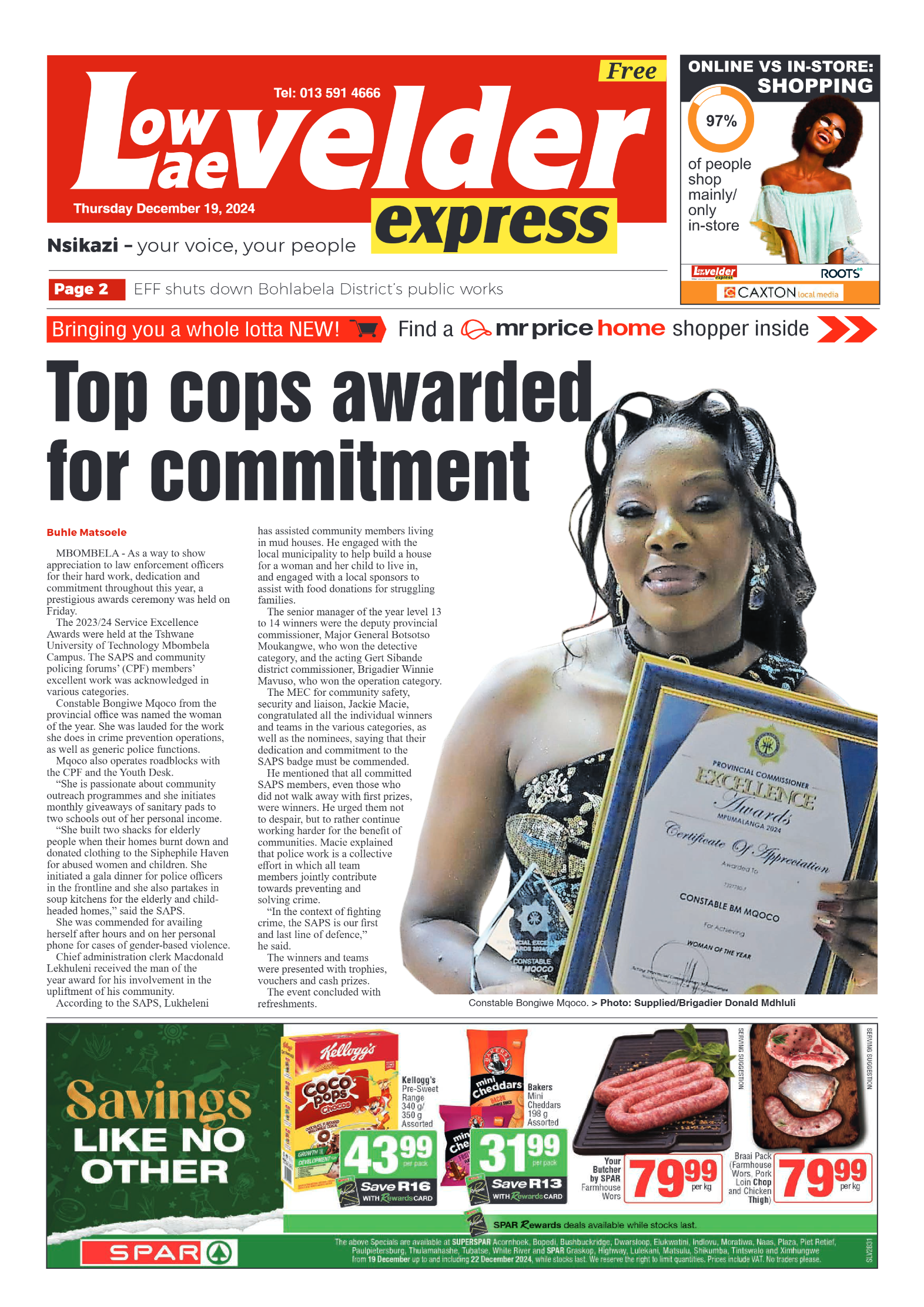 Lowvelder Express 19 December 2024 page 1