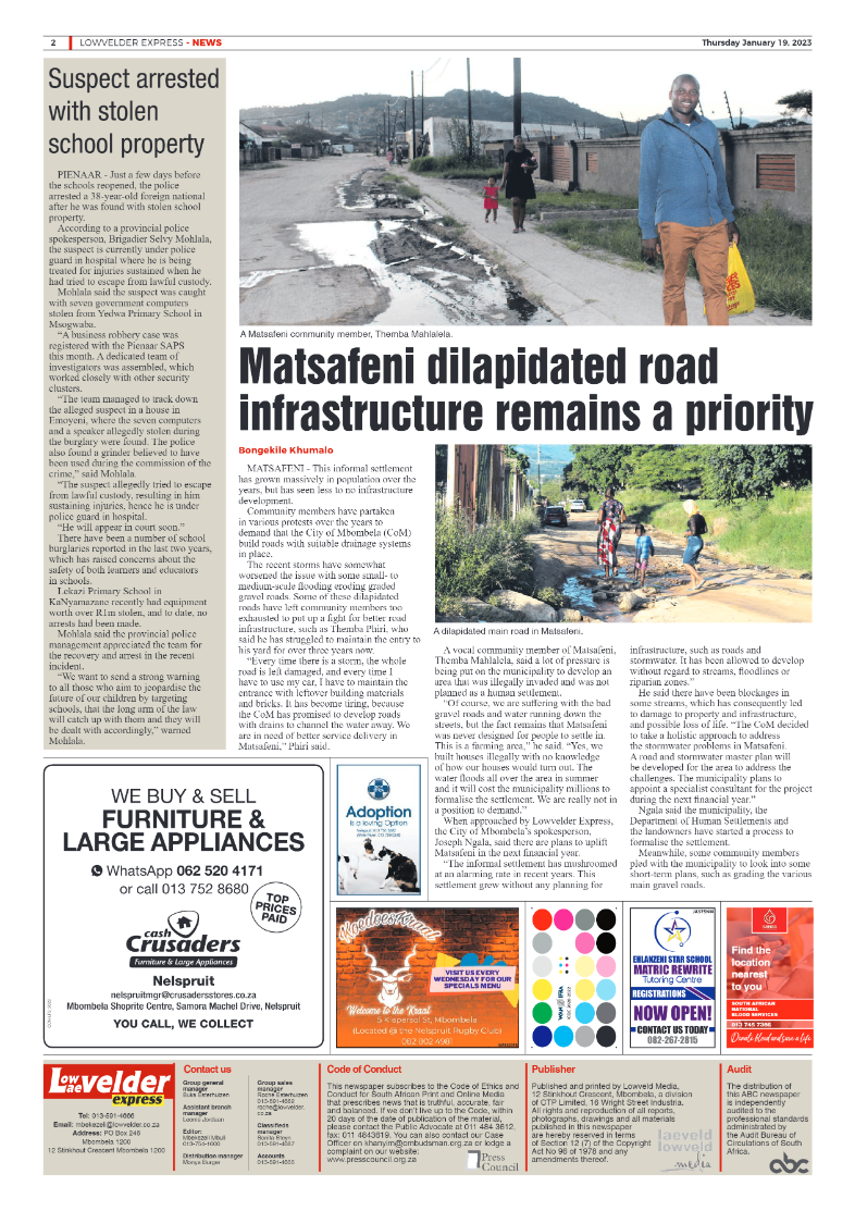 Lowvelder Express 19 January 2023 page 2