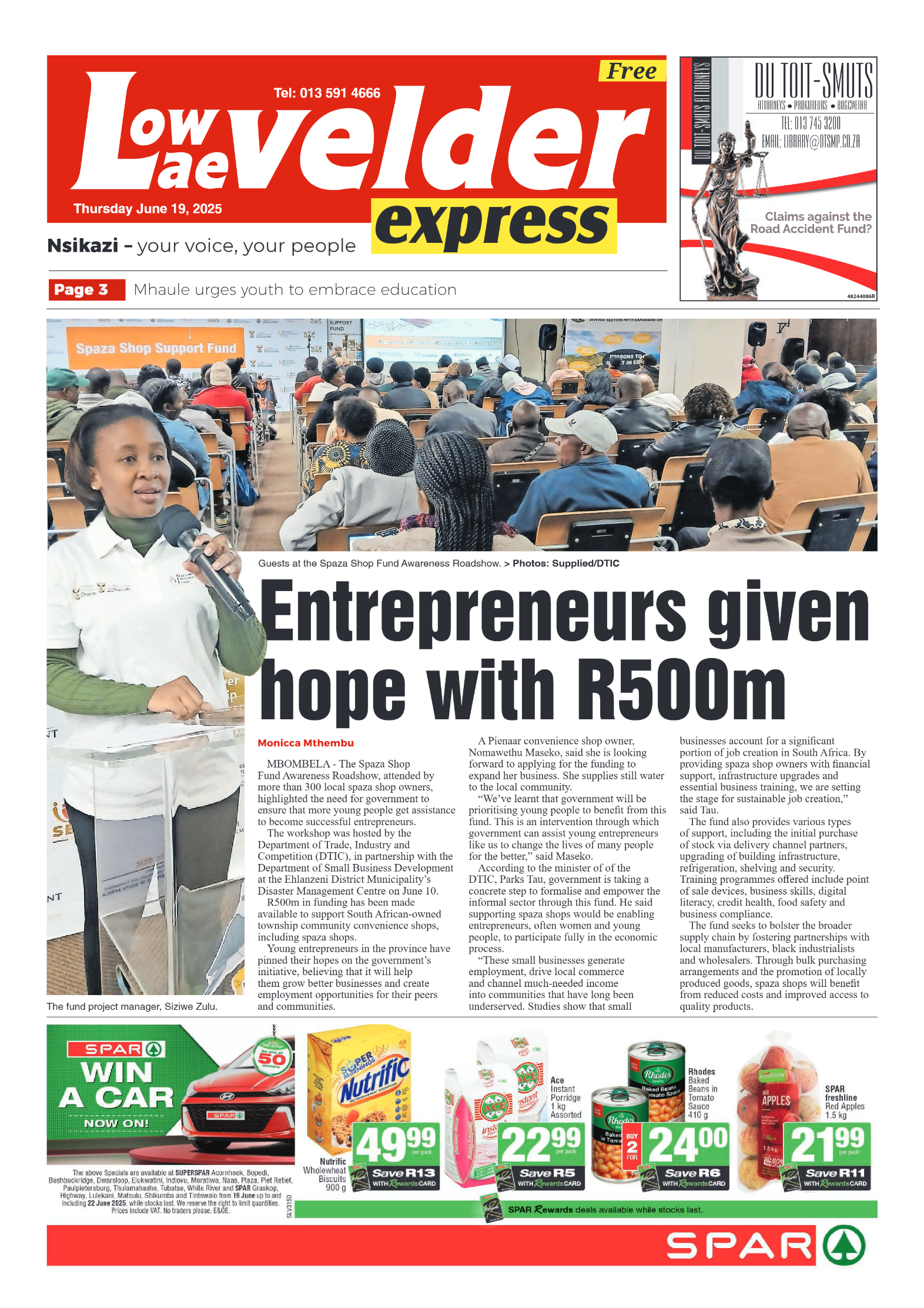 Lowvelder Express 19 June 2025 page 1
