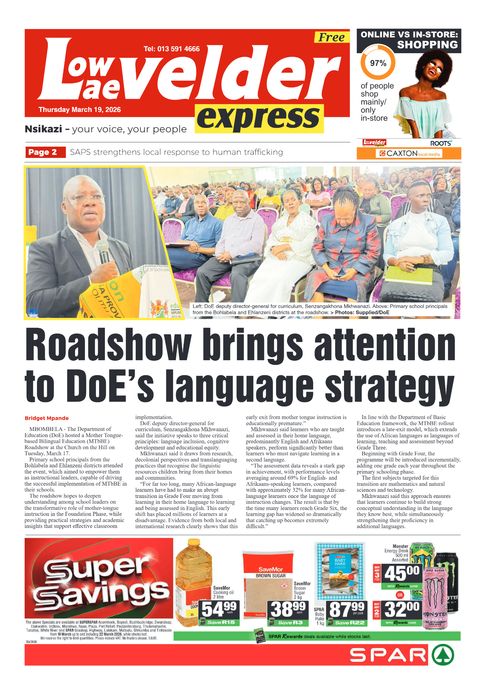 Lowvelder Express 19 March 2026 page 1