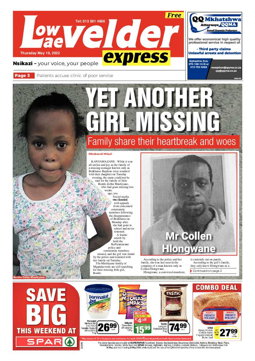 Lowvelder Express 19 May 2022 page 1