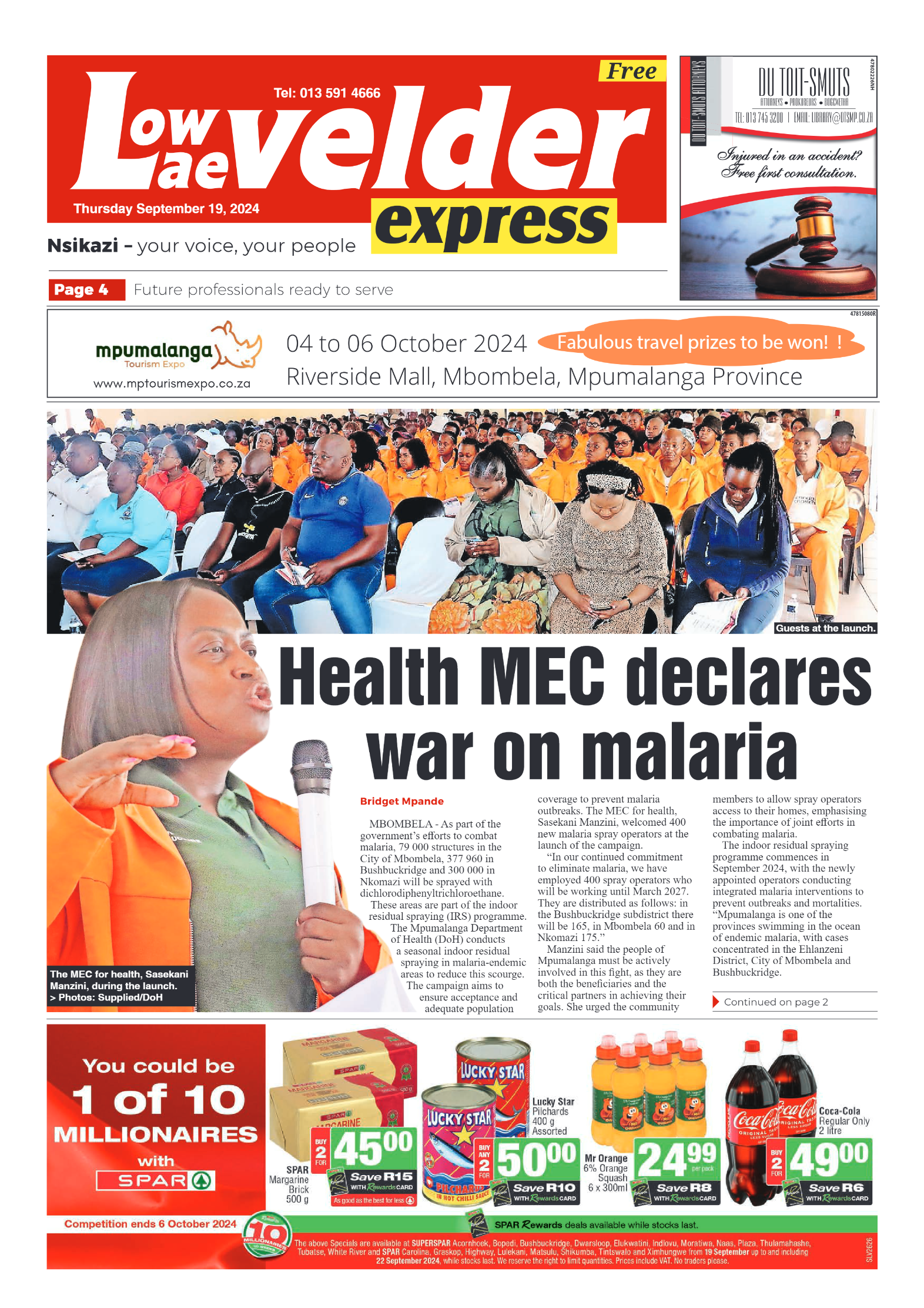 Lowvelder Express 19 September 2024 page 1