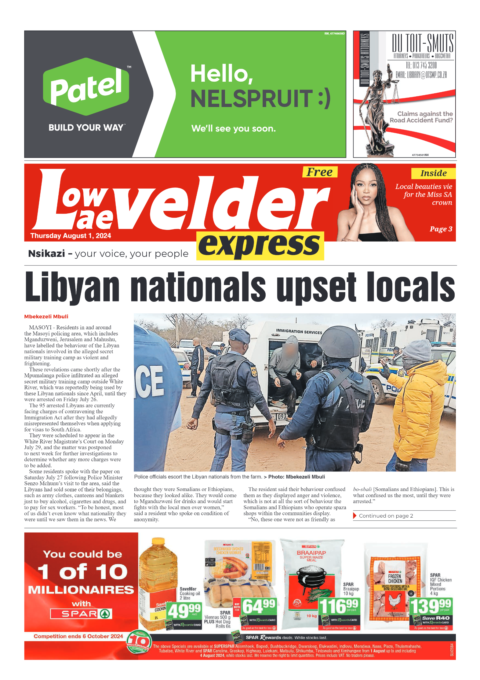 Lowvelder Express 1 August 2024 page 1