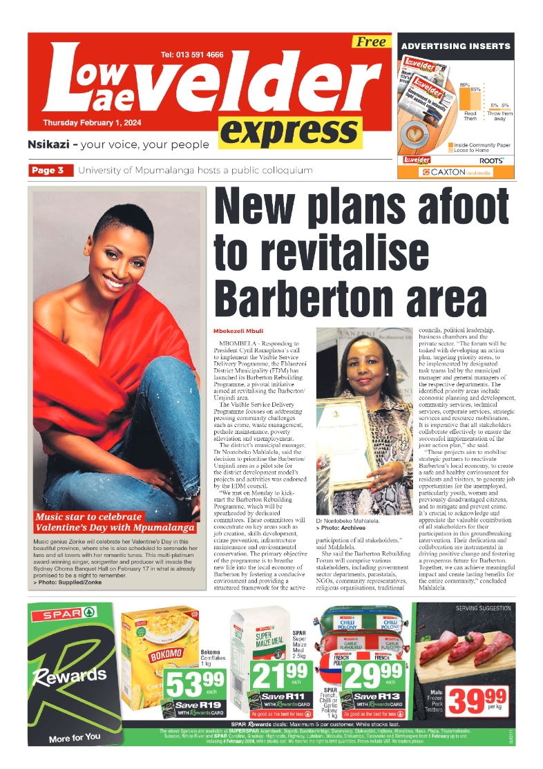 Lowvelder Express 1 February 2024 page 1