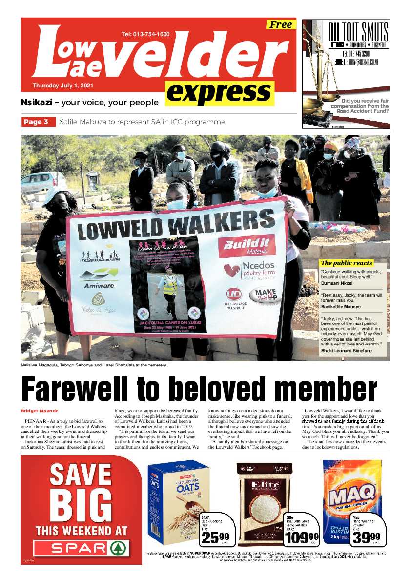 Lowvelder Express 1 July 2021 page 1