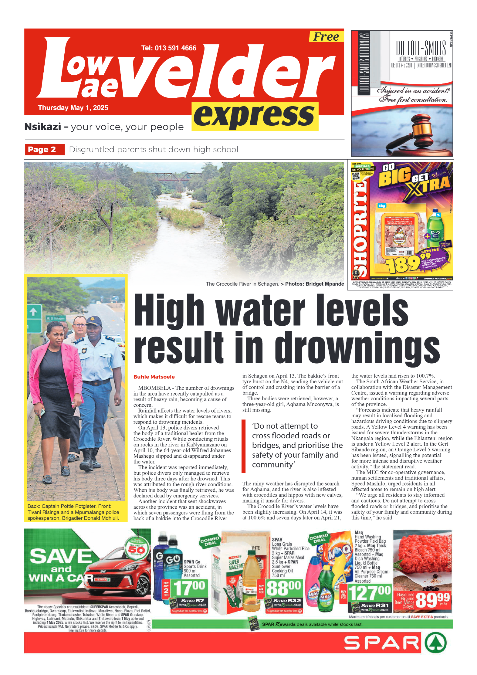 Lowvelder express 1 May 2025 page 1