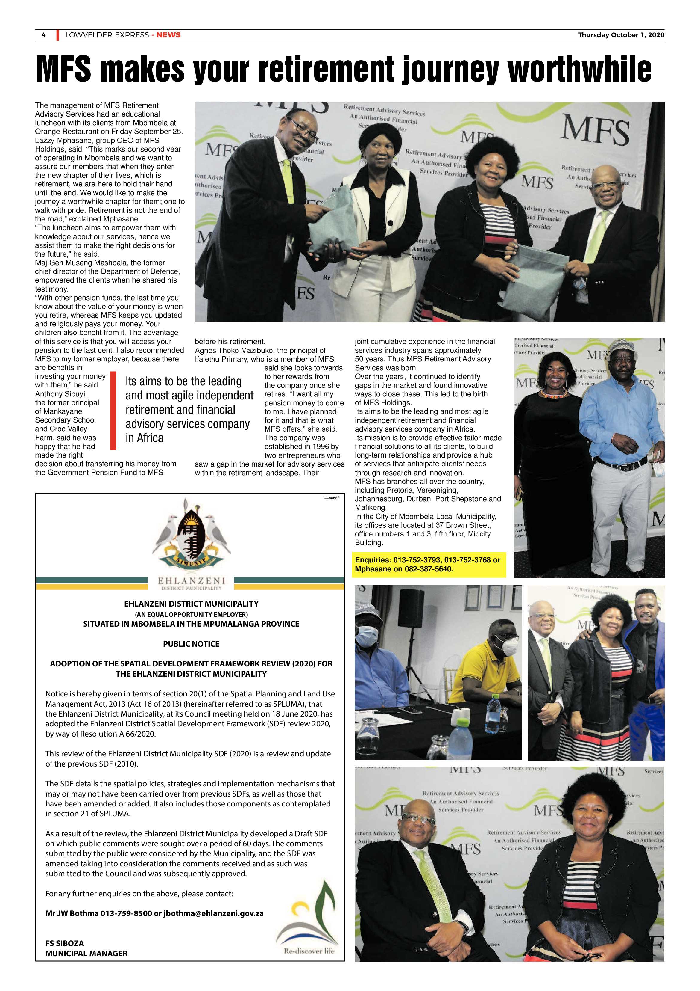 Lowvelder Express 1 October 2020 page 4