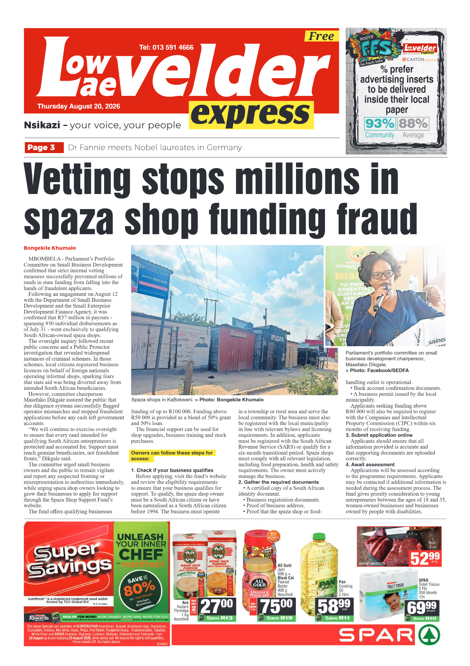 Lowvelder Express 20 August 2026 page 1
