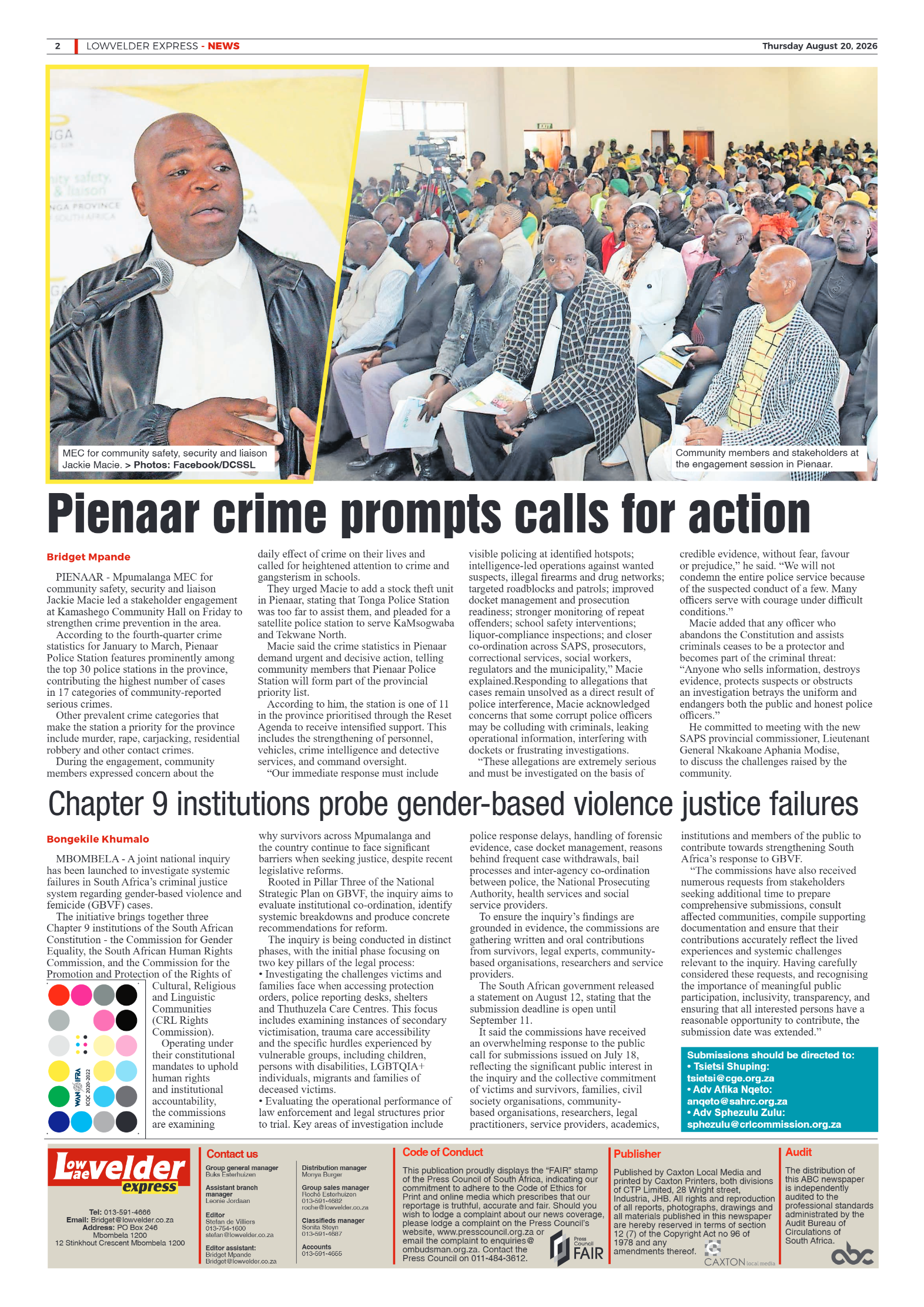 Lowvelder Express 20 August 2026 page 2