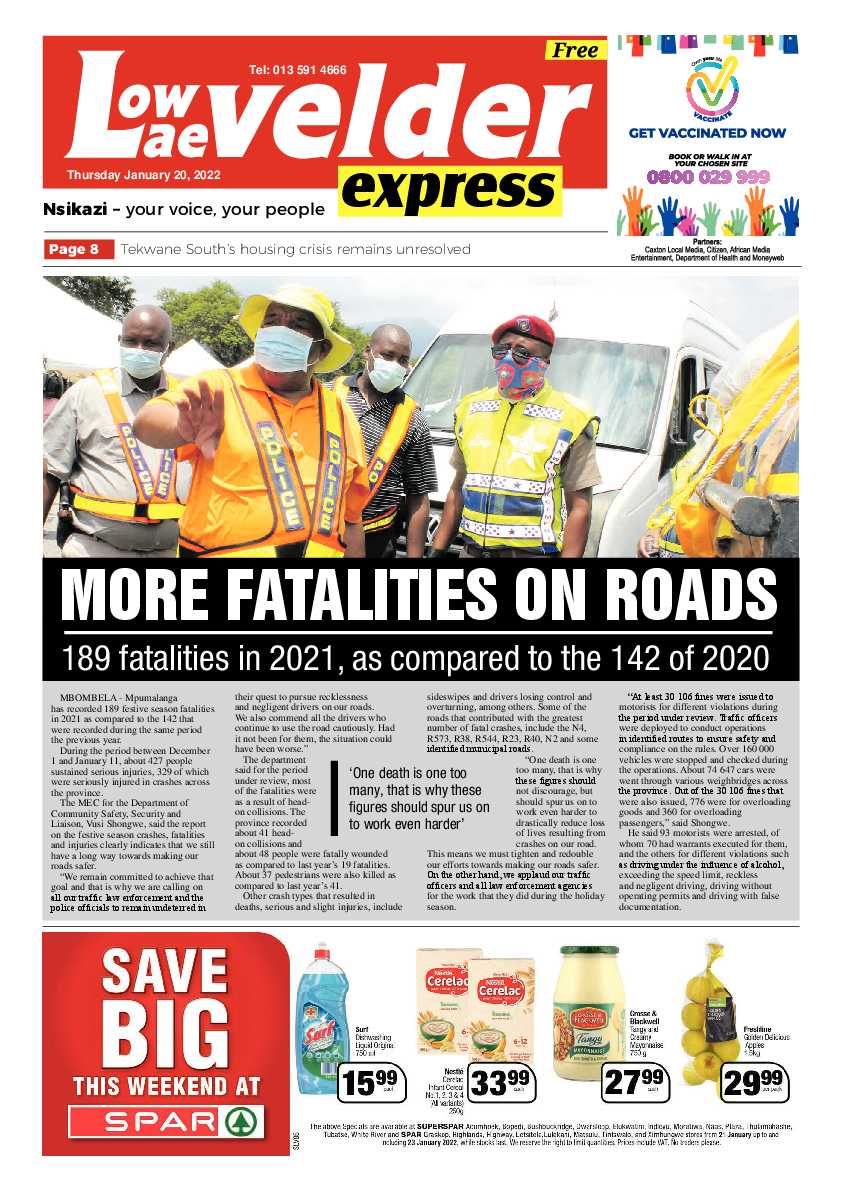 Lowvelder Express 20 January 2022 page 1