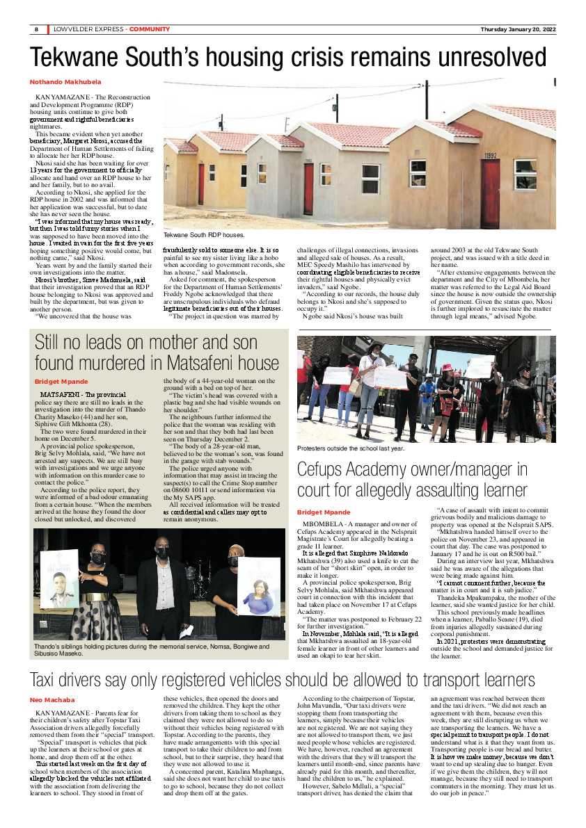 Lowvelder Express 20 January 2022 page 8