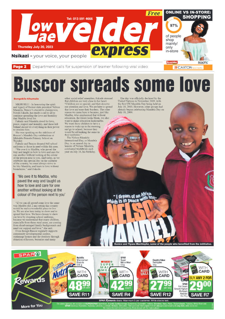 Lowvelder Express 20 July 2023 page 1