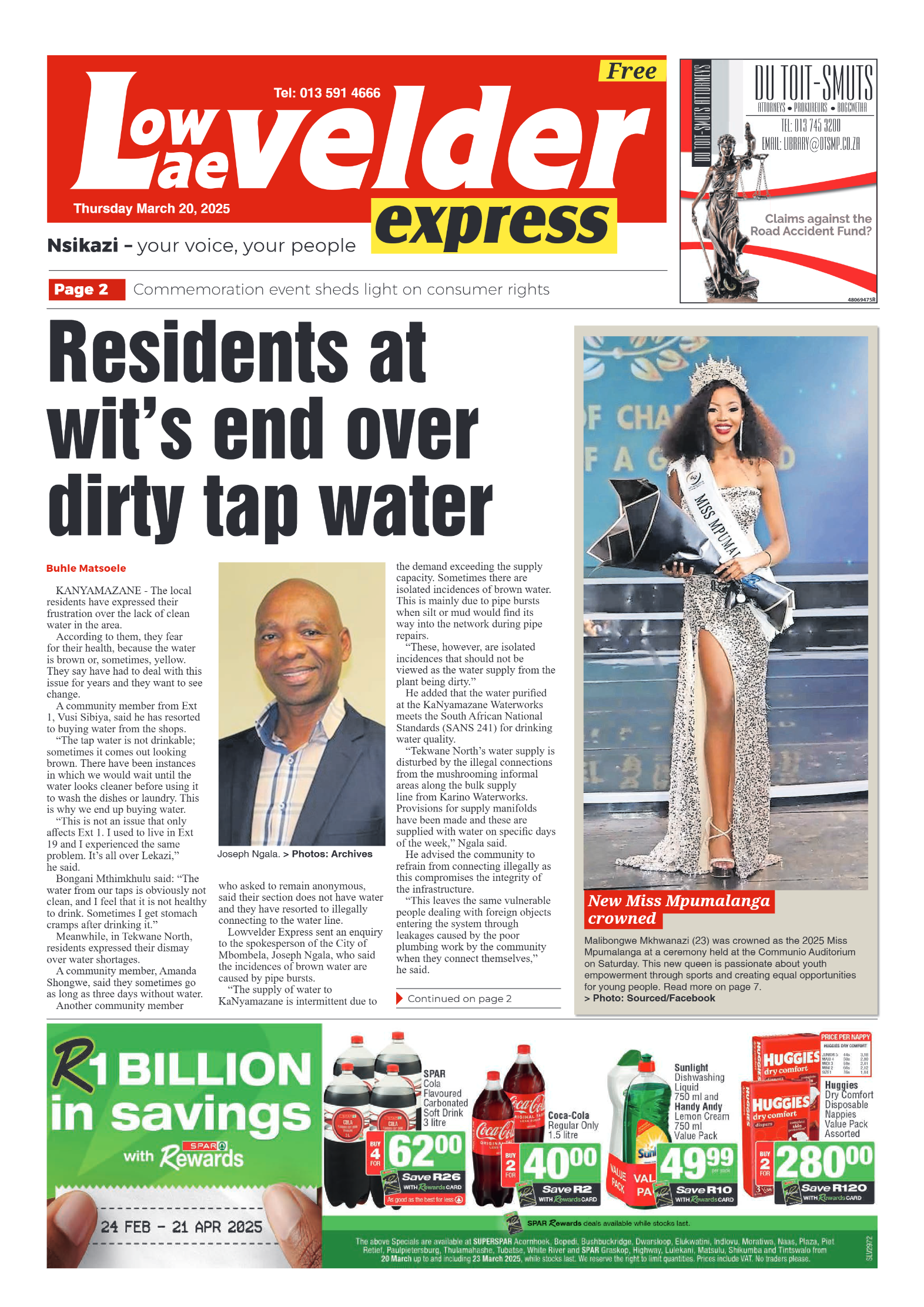 Lowvelder Express 20 March 2025 page 1